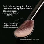 Sloped Synthetic Fiber Blush Brush for Makeup Application