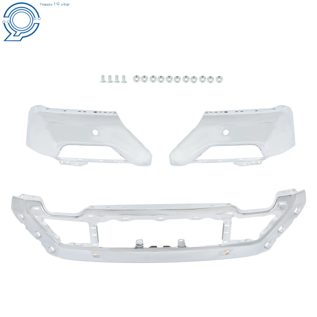 Front Bumper Face Bar for Ford F150 (2021–2023) Chrome Metal Steel