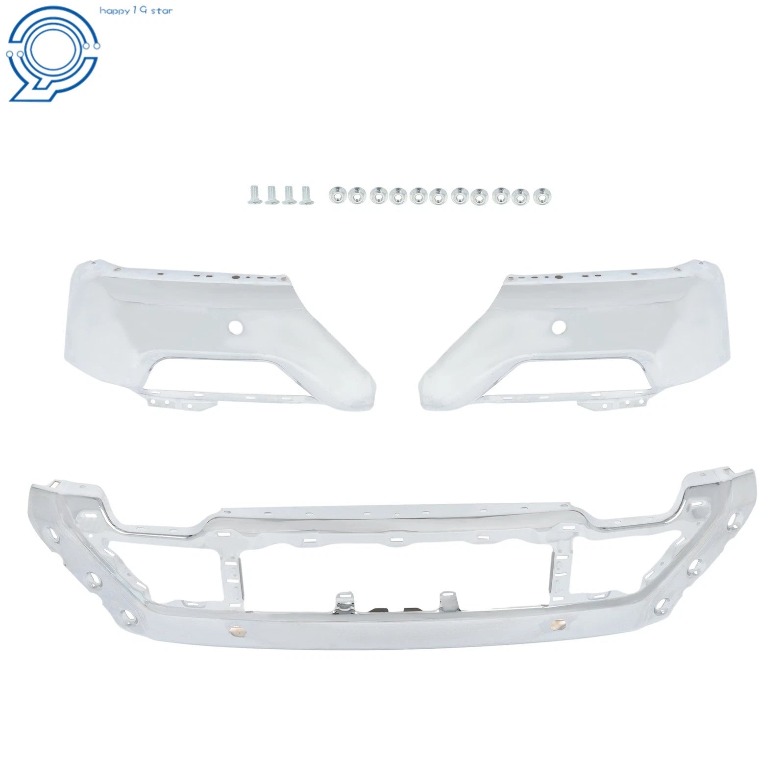 Front Bumper Face Bar for Ford F150 (2021–2023) Chrome Metal Steel