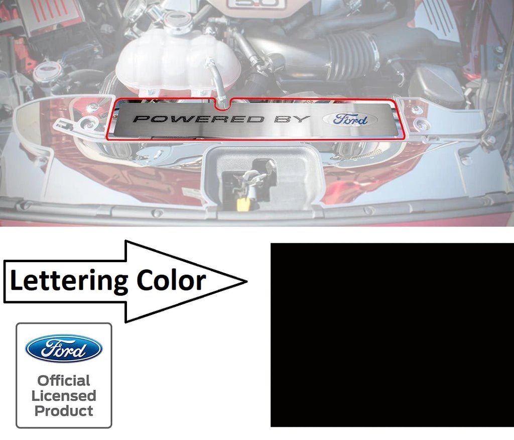 Radiator Cover Plate Replacement Solid Black Letters for Ford Mustang GT (2015–2017)