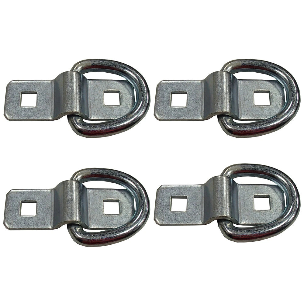 Set of 4 Heavy Duty 3/8" Bolt-on D-Rings for Trailers