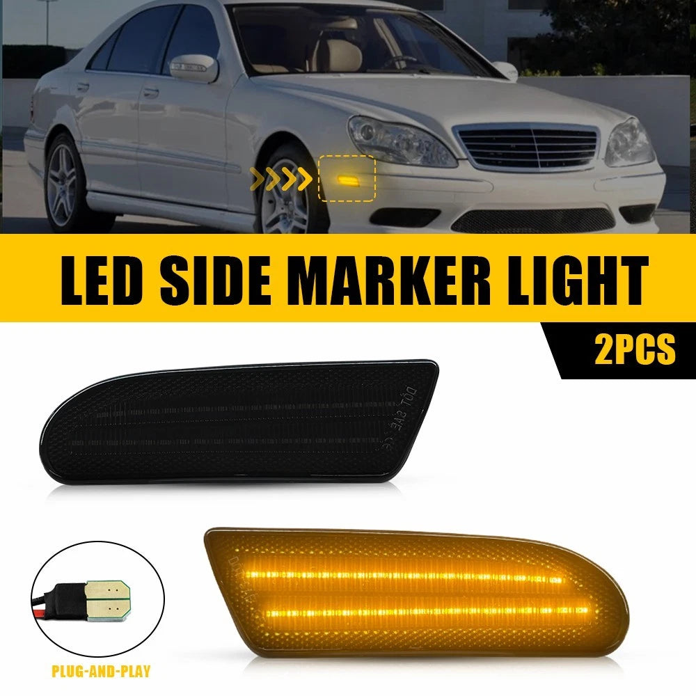 Amber LED Front Side Warning Lights for Mercedes-Benz S430 (2000–2006)
