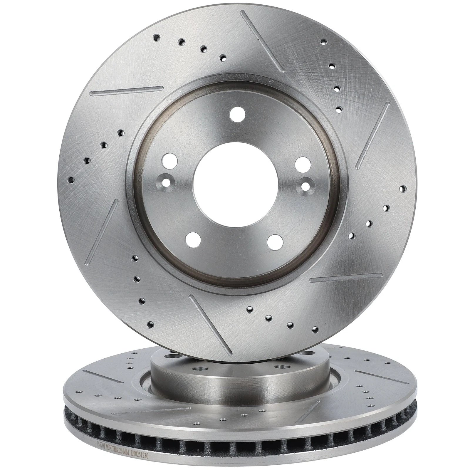 Front Drilled Slotted Brake Rotors for Hyundai Sonata (2006–2010)