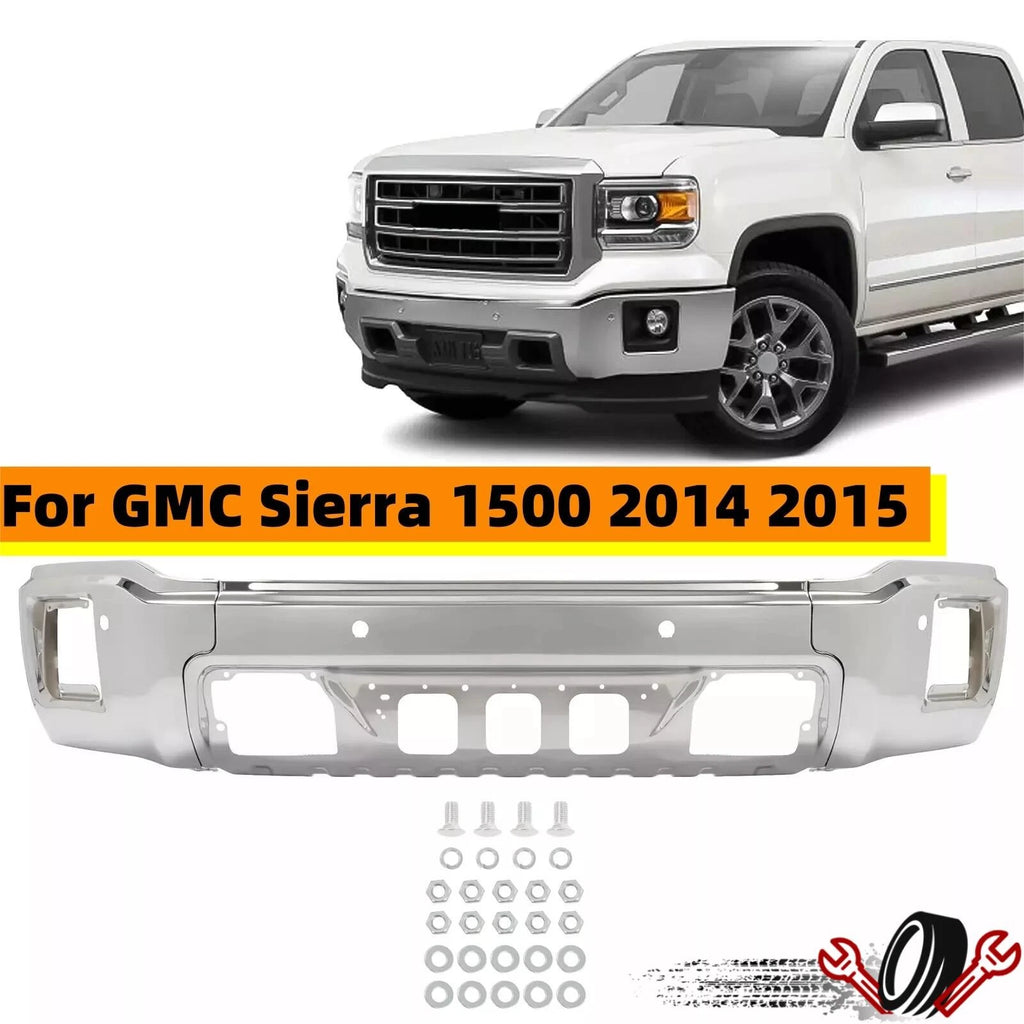 Chrome Front Bumper Face Bar with Sensor for GMC Sierra 1500 (2014–2015)