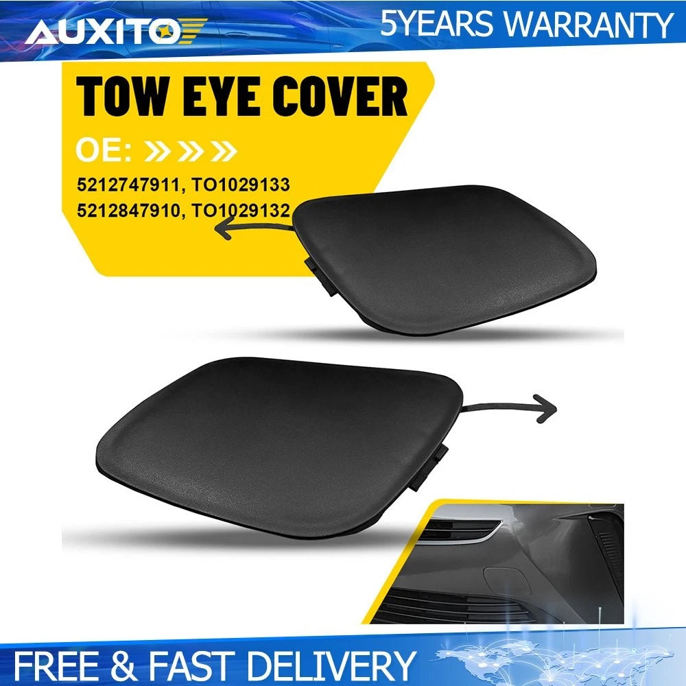 2X Black Front Bumper Tow Eye Hook Cover Cap for Toyota Prius (2019–2023)
