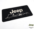 Black Stainless License Plate Holder with Jeep Script for Jeep Wrangler (2018–2024)