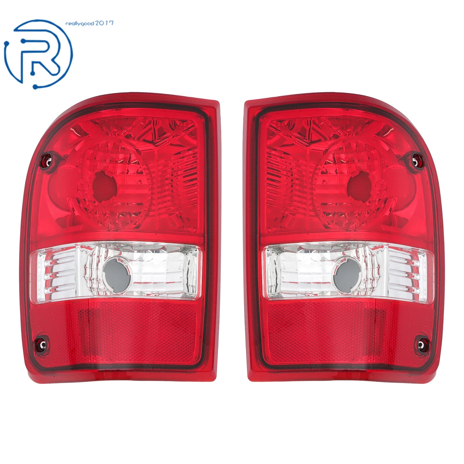 Set of 2 Red Clear Tail Lights for Ford Ranger (2001–2011) Chrome