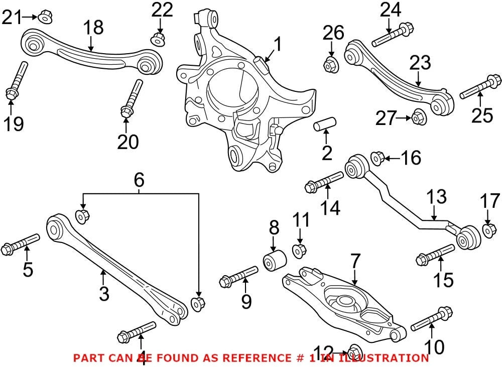 OEM Rear Passenger Right Suspension Knuckle for Chrysler Dodge