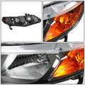 Pair of Black Housing Amber Side Headlights for Honda Civic (2006–2011)