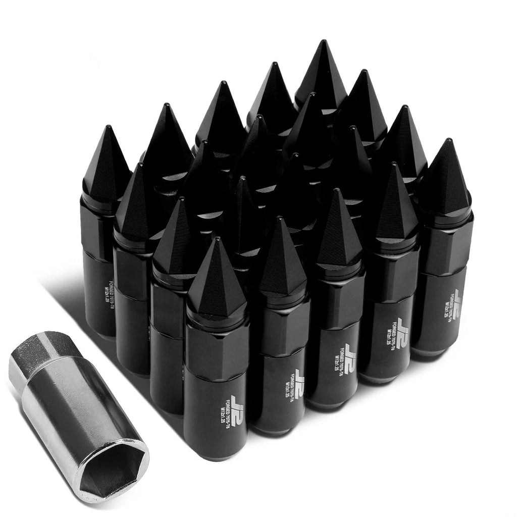 20Pc J2 7075 Forged Aluminum M12x1.25 Spiked End Lug Nut Set for Universal