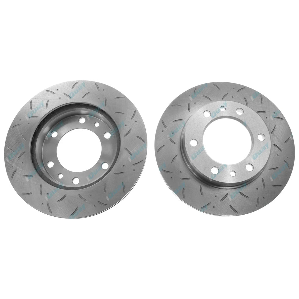 2 Drilled + Slotted Front Disc Brake Rotors + Pads for Landcruiser 8/80~90 4x4
