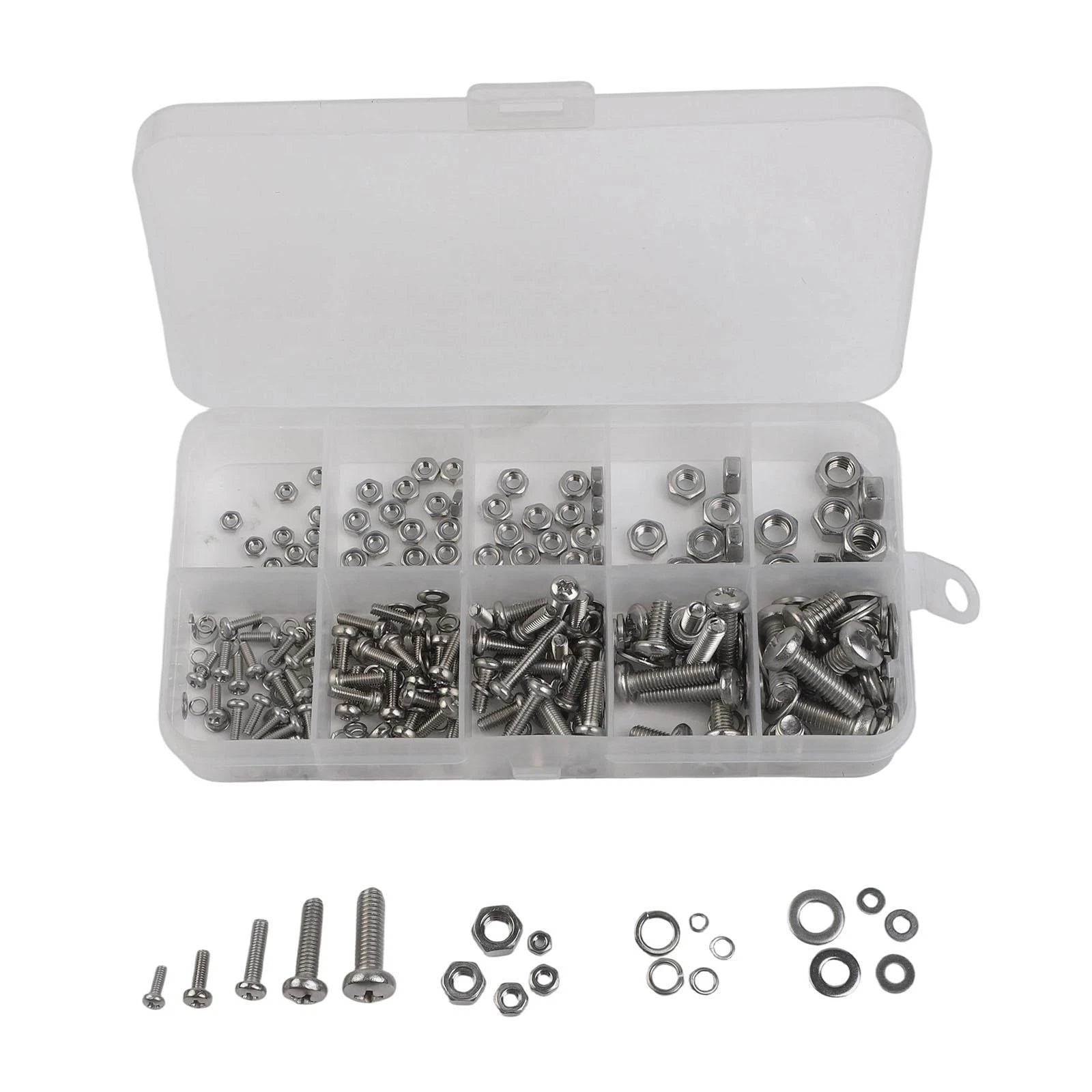 320 Pcs Stainless Steel Screw Nut Assortment