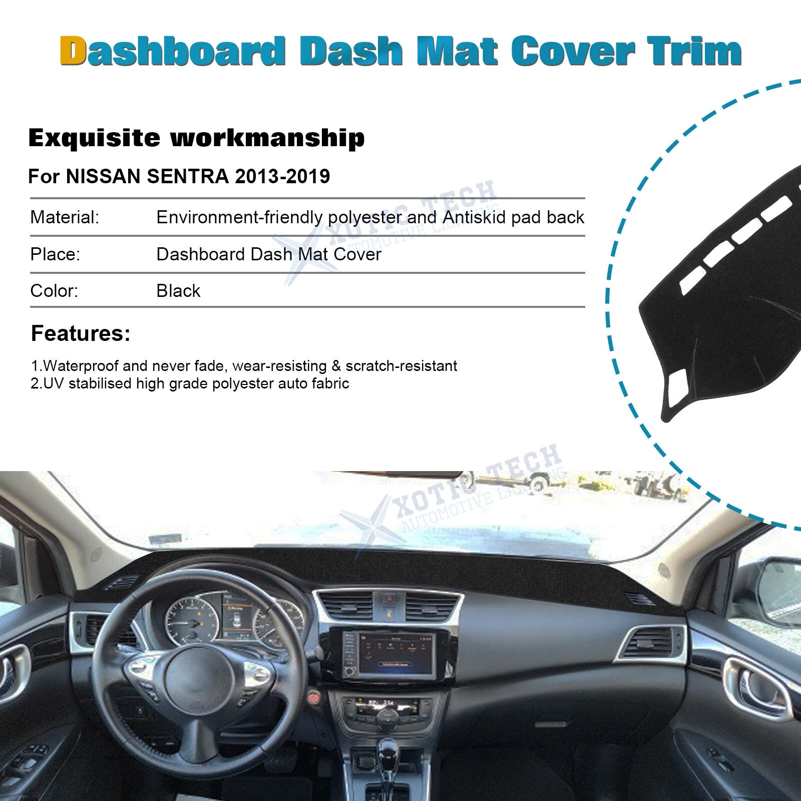 DashMat Non-Slip Dashboard Mat for Nissan Sentra (2013-2019)