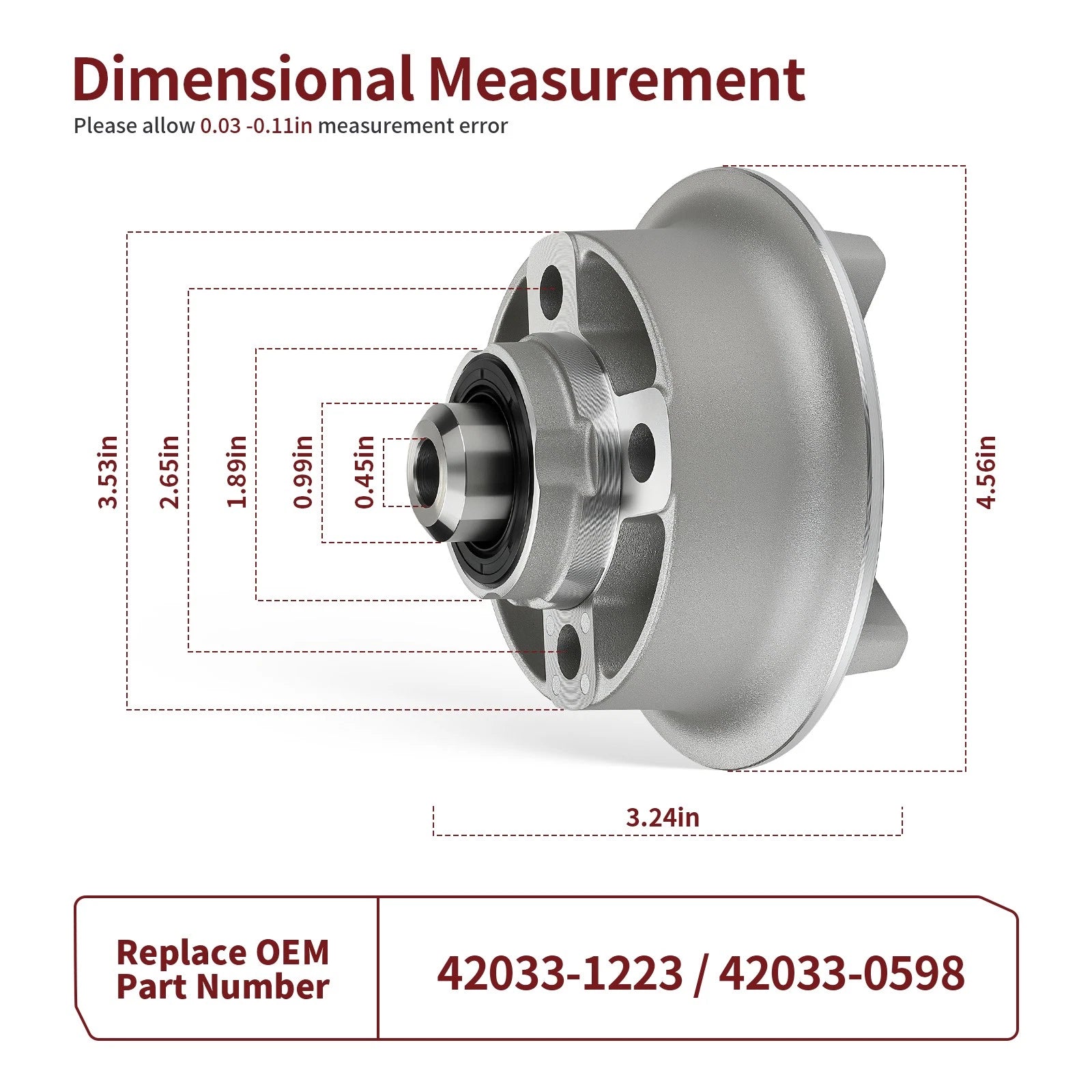 Rear Hub Coupling Assembly for Kawasaki KLX110 KLX110L (2002–2024) 42033-1223