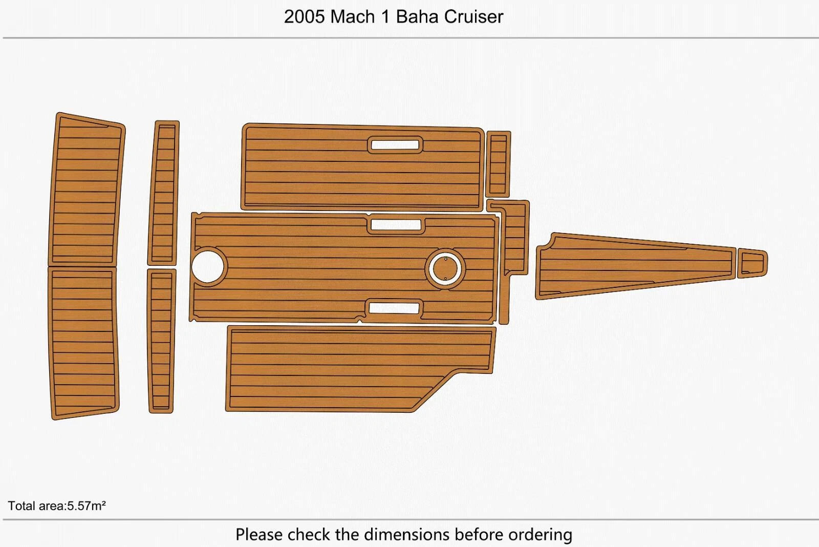 EVA Faux Teak Floor for Baha Cruiser Mach 1 (2005)