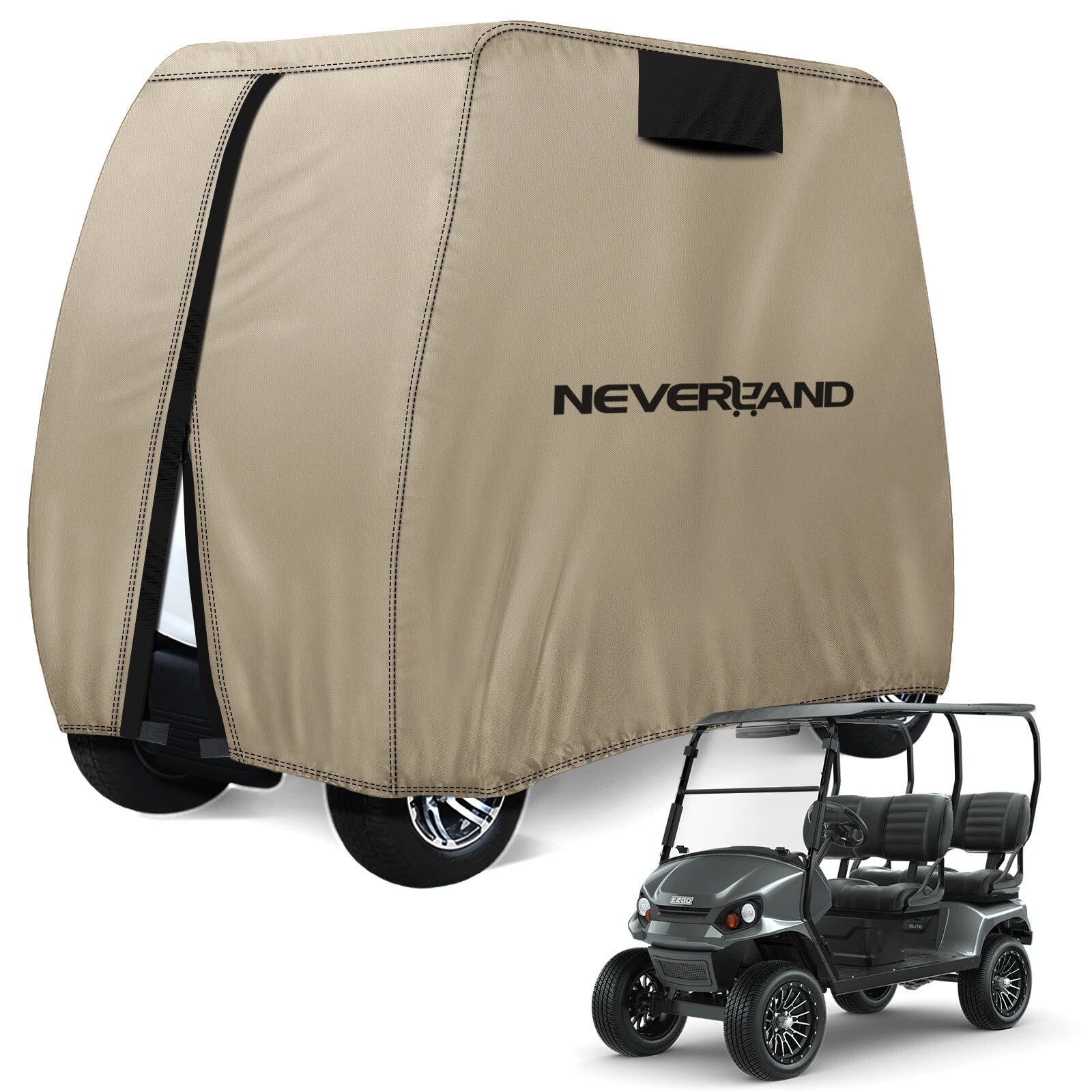 Waterproof Golf Cart Storage Cover for EZGO, Club Car, Yamaha (4 Passenger)