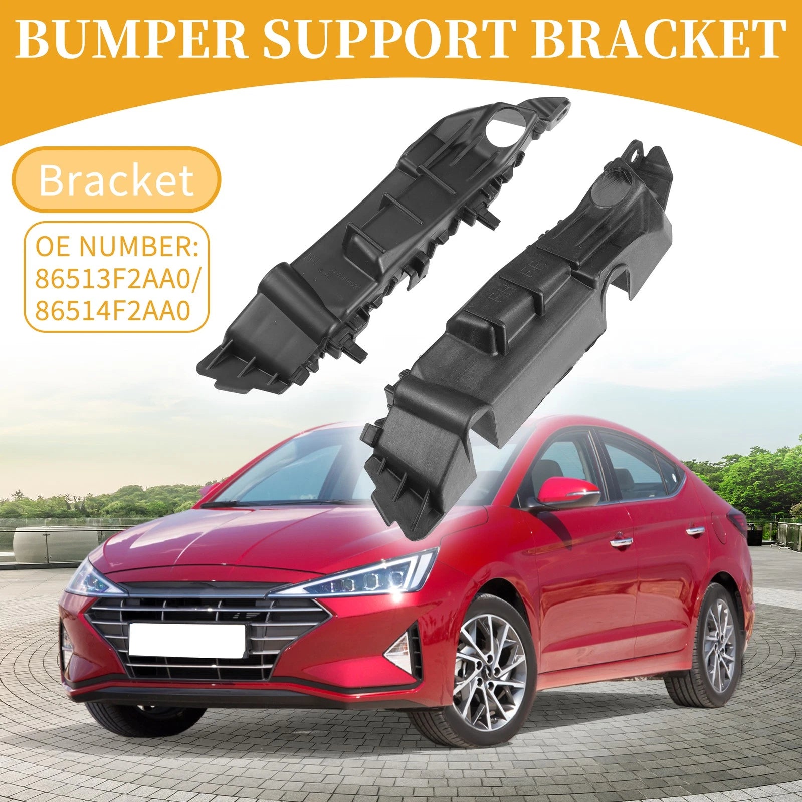 Set of 2 Front Bumper Support Brackets for Hyundai Elantra (2019–2020)