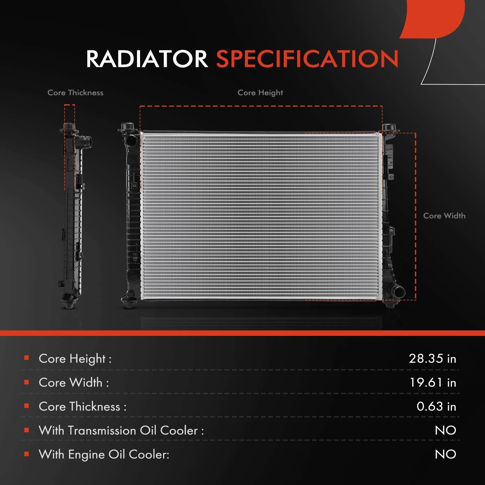 Radiator for Hyundai Santa Fe Kia Sorento (2021–2024)