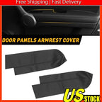 Front Door Panel Armrest Cover for Honda CR-V (2017â2023) Black Synthetic Leather