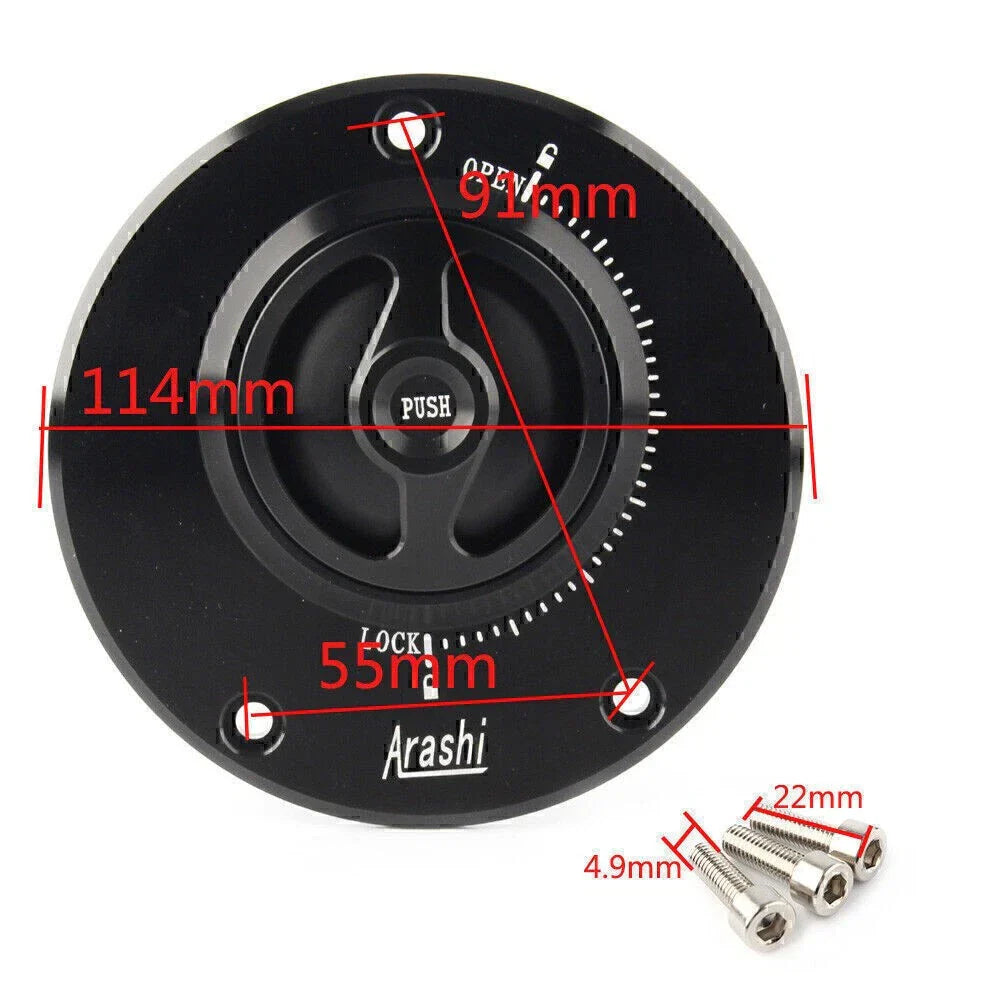 Fuel Gas Tank Cap Cover for Kawasaki NINJA ZX6R ZX10R ER-6F Z800 Z750 Z1000