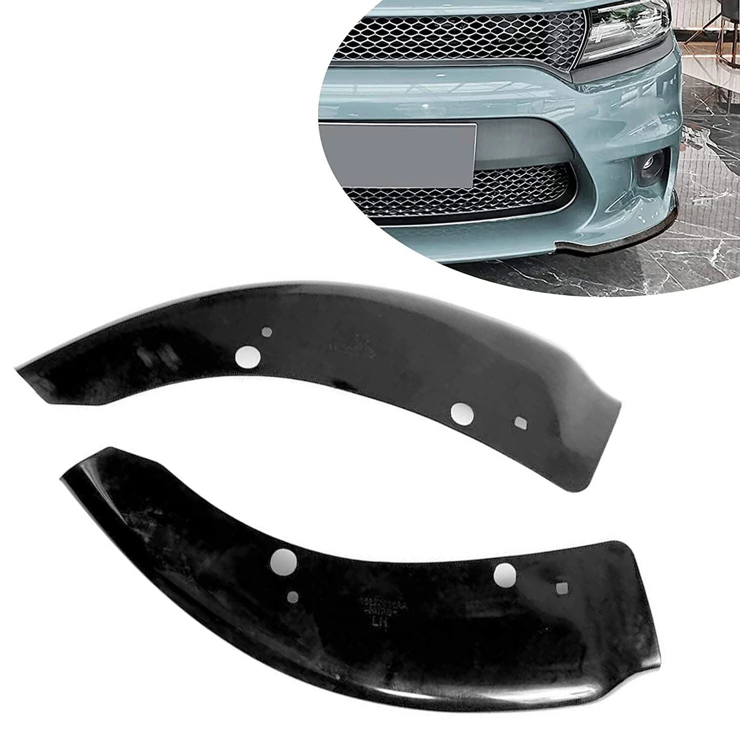 Front Bumper Lip Splitter Trim Cover for Dodge Charger SRT (2015–2021) Black