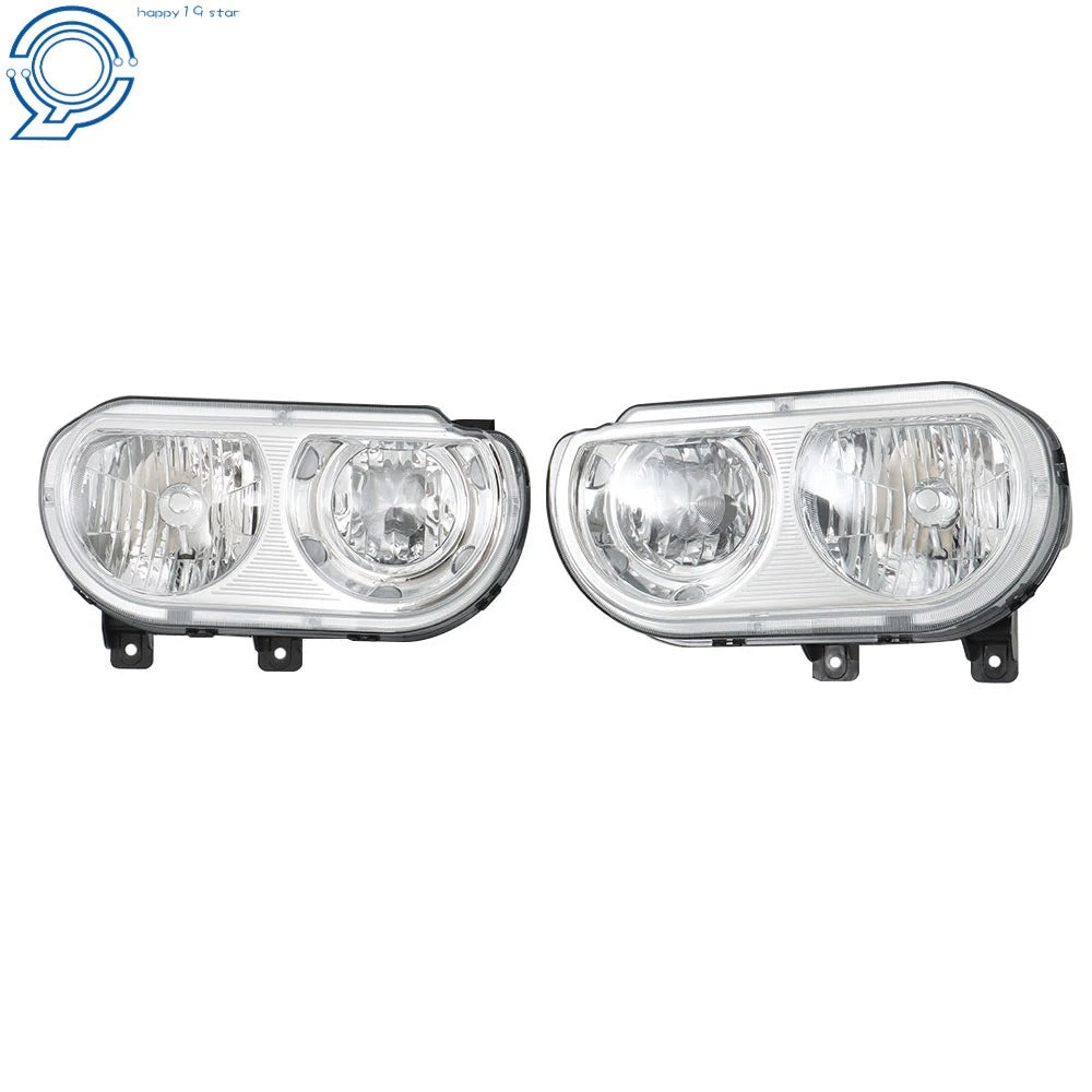 Set of 2 Halogen Headlight Assemblies for Dodge Challenger (2008–2014) Chrome