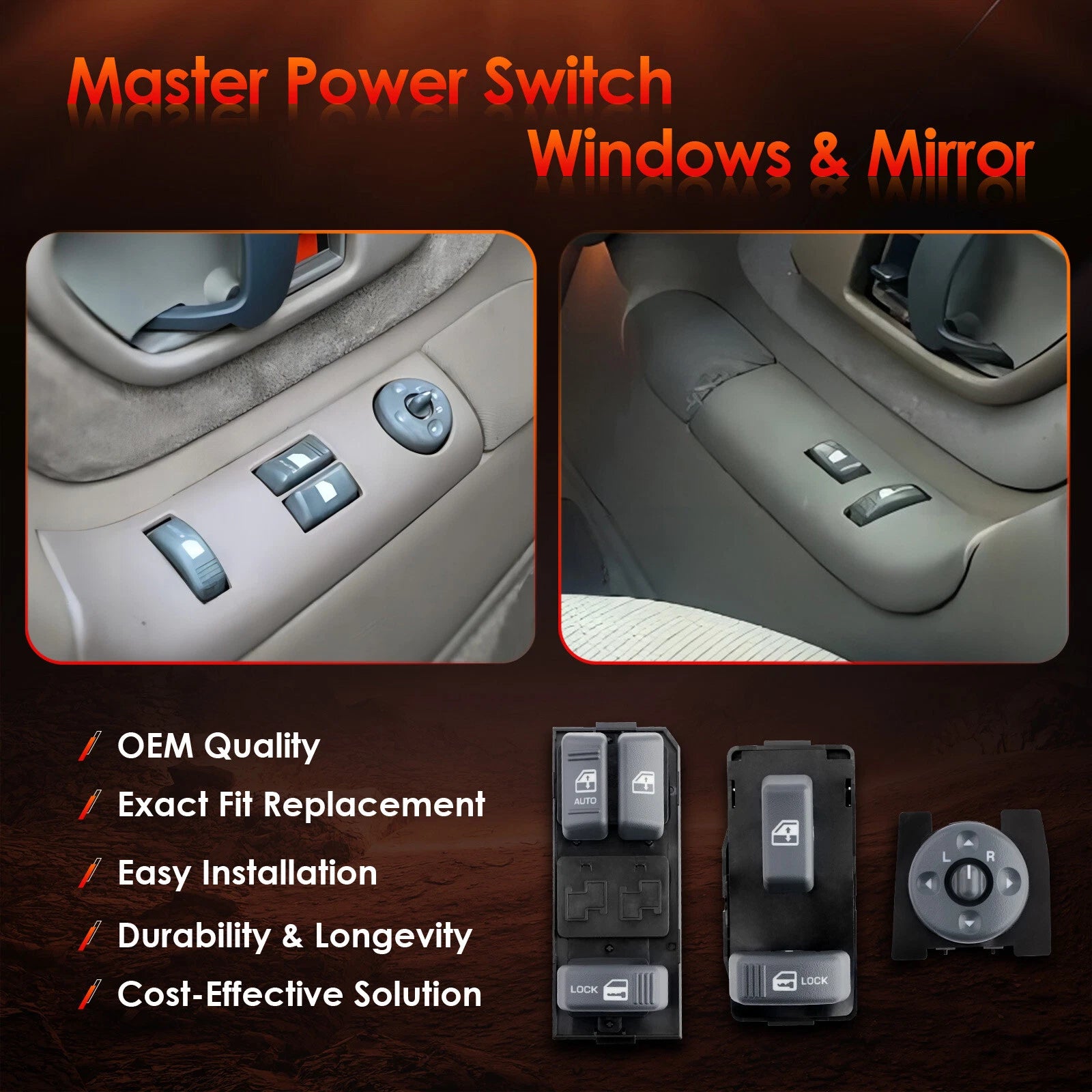 Master Power Window & Mirror Switch Control for Chevy GMC C/K 1500-3500 (1995–2000)