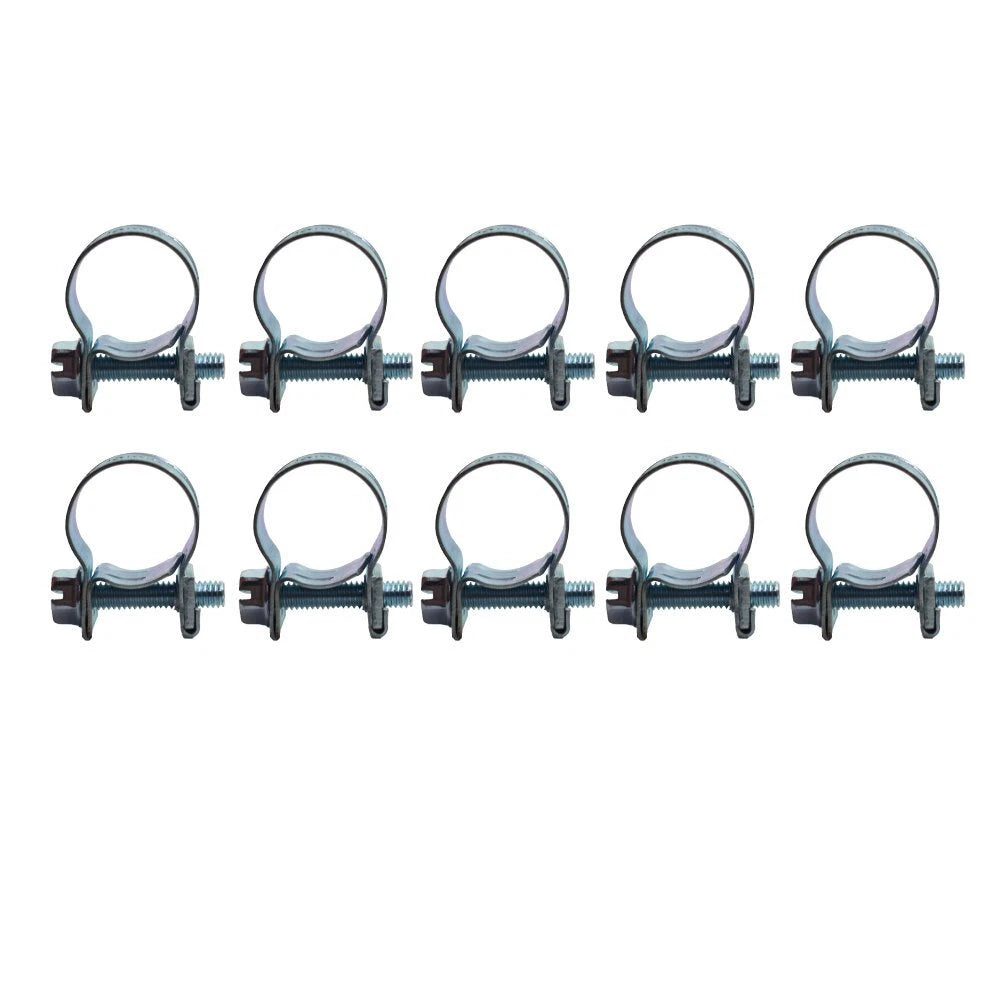Set of 10 Fuel Injection Hose Clamps for Auto (Various Models)