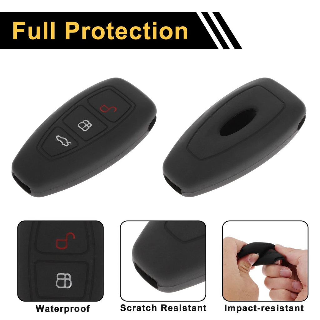 Black Car Key Case for Ford Fiesta IV (1995–2002) - 3 Buttons
