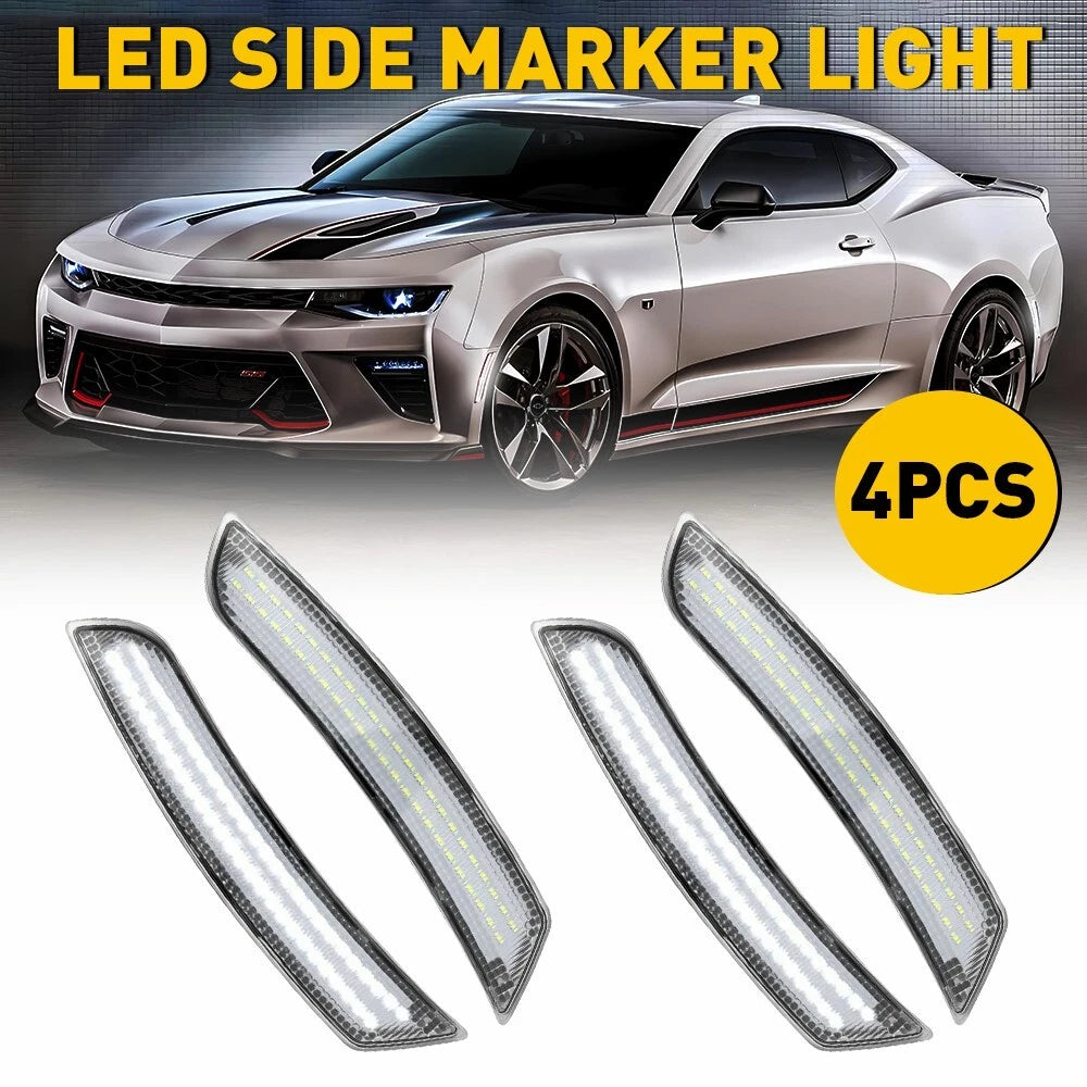 Set of 4 LED Side Marker Lights for Chevy Camaro (2016â2023)