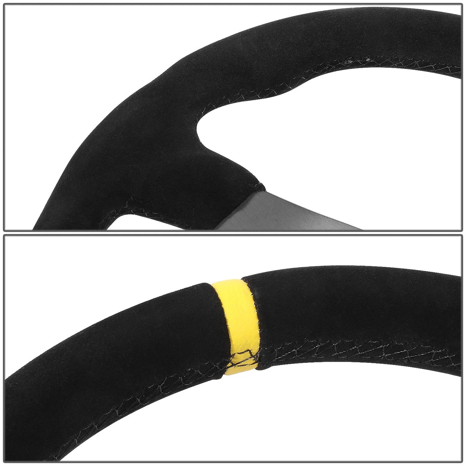 NRG RST-024MB-S-Y 320mm Flat Bottom Suede Steering Wheel for