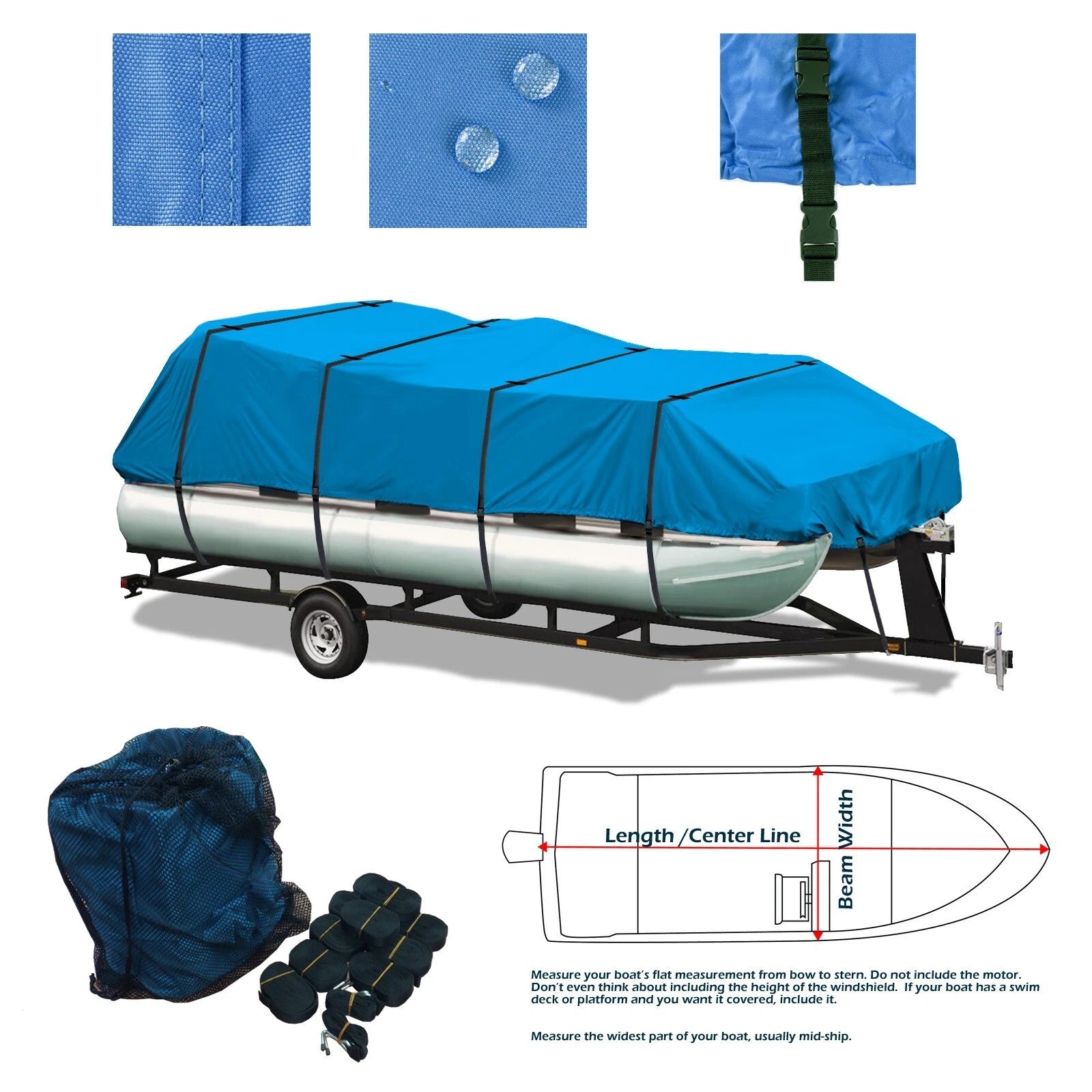Premium Trailerable Pontoon Boat Cover for Tahoe Classic (24 ft)