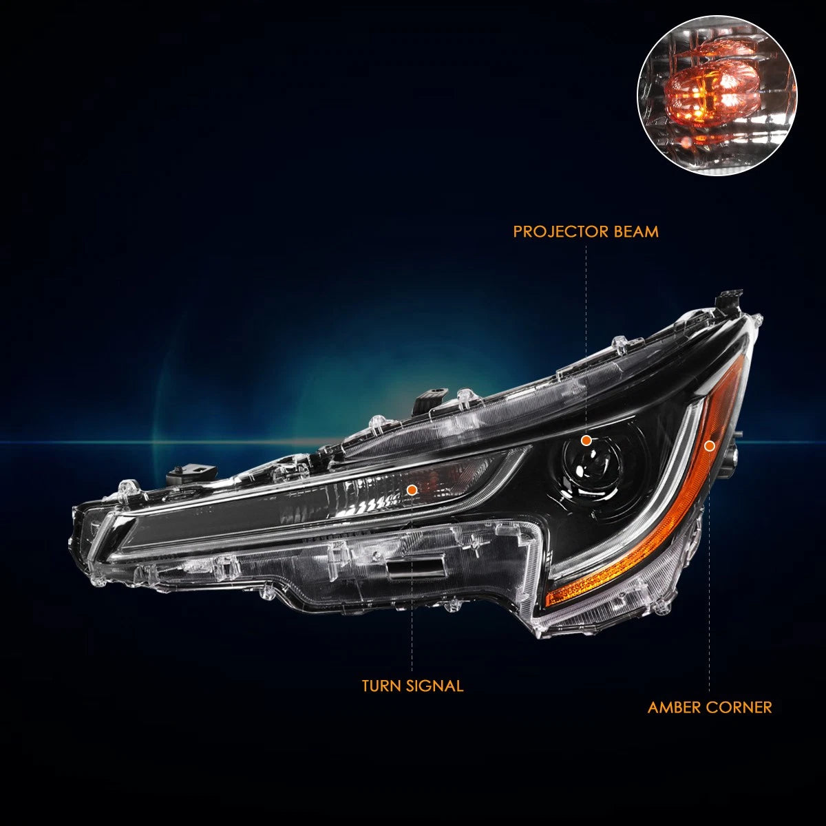 LED Projector Headlight Lamp for Toyota Corolla Sedan (2020–2024)