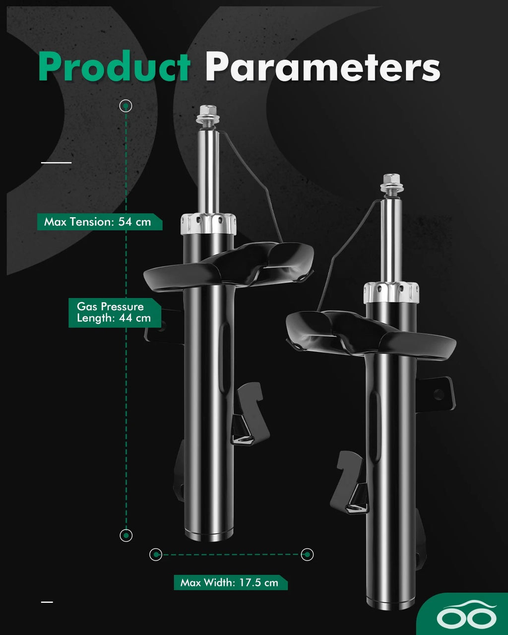 Front Shocks Struts Pair for Mazda 3 (2004–2013) & Mazda 5 (2006–2010)