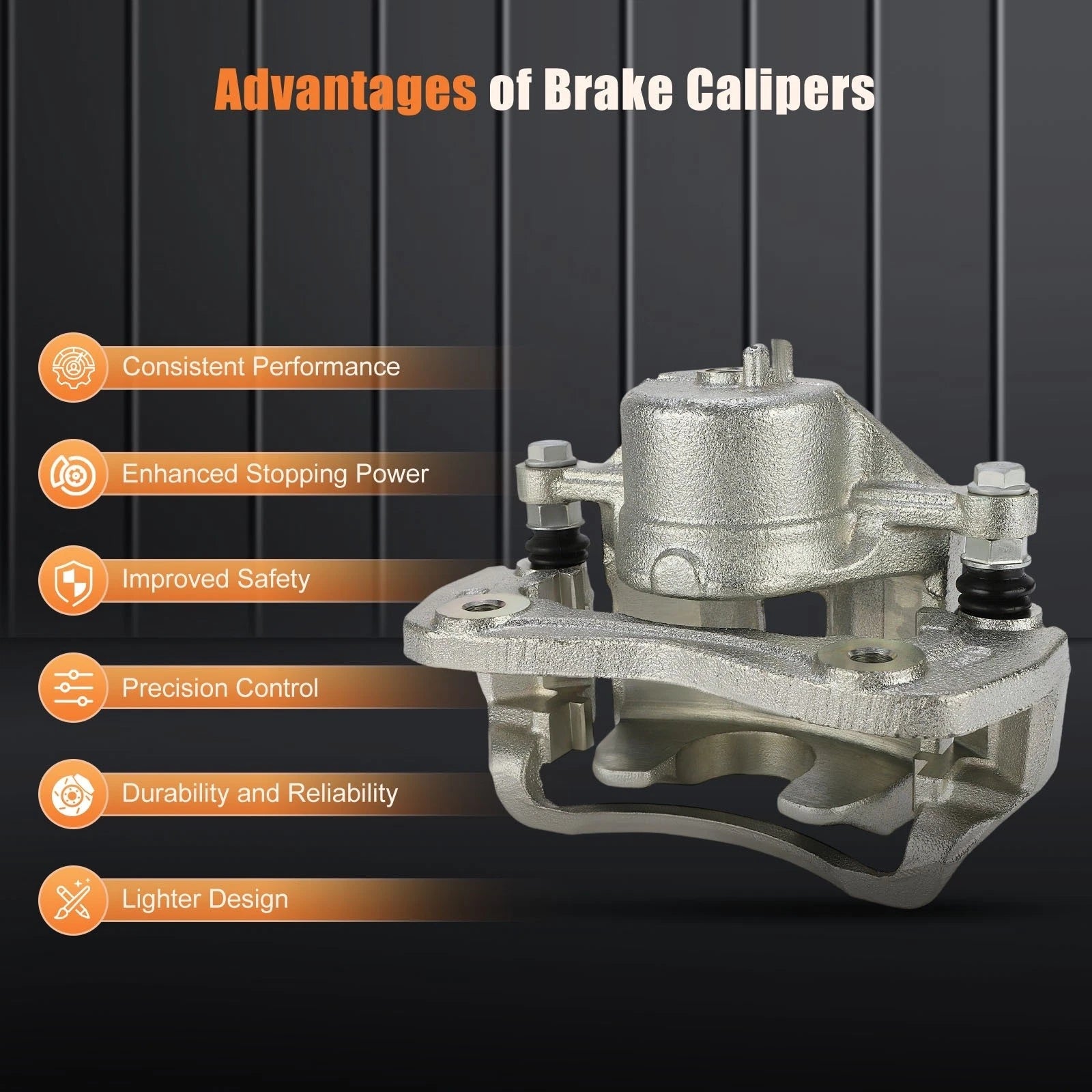 Brake Calipers w/ Bracket Assembly Kit Pair for Hyundai Elantra (2007–2010)