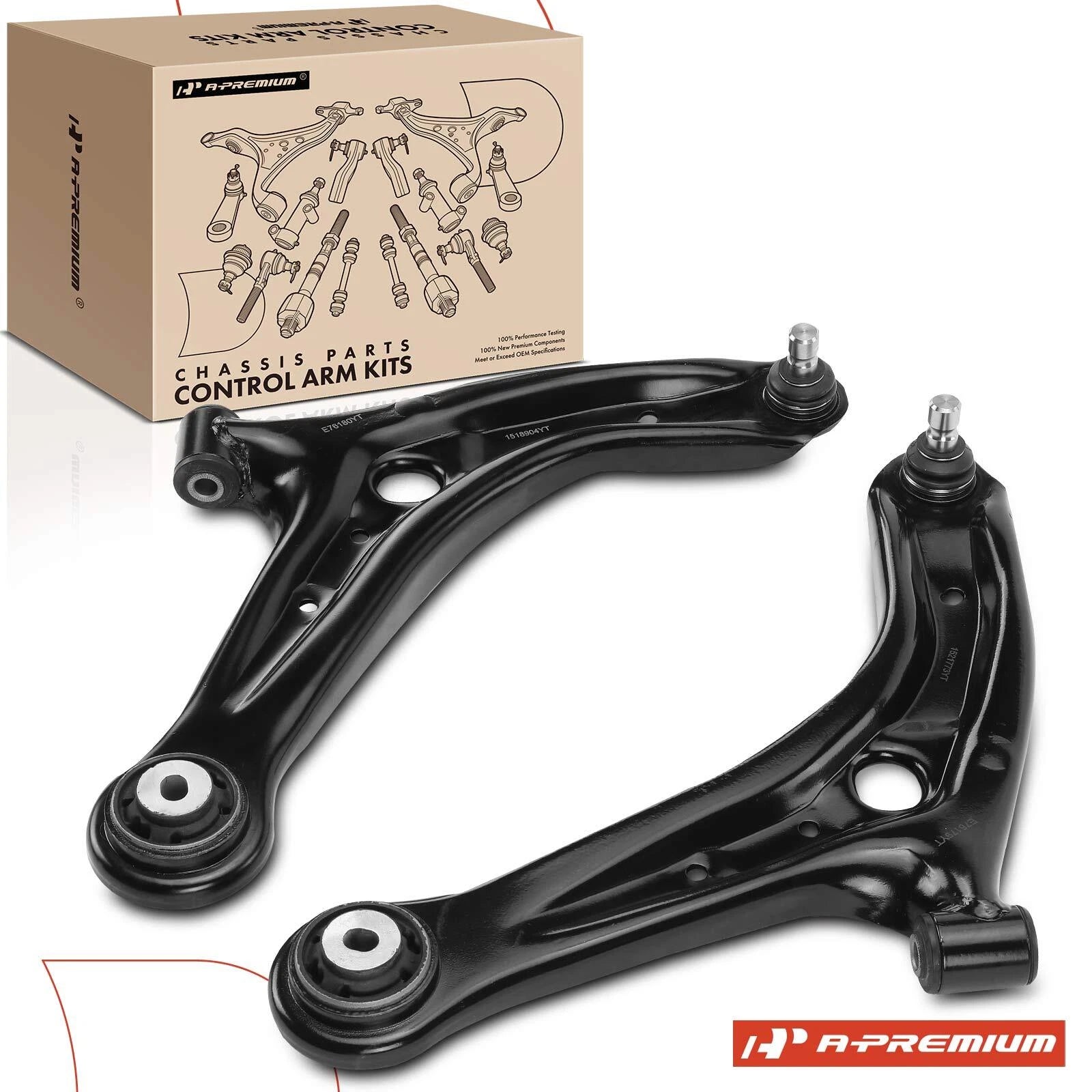 2X Front Lower Control Arm with Ball Joint for Ford Fiesta (2011–2019)