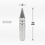 Set of 20 M12X1.5 Silver JDM Spiked Hex Wheel Lug Nuts + 20mm Extension