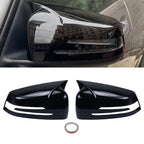 Glossy Black Wing Mirror Cover Cap for Mercedes Benz W204 W176 W212 (2007–2019)