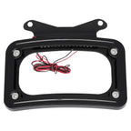Black Curved License Plate Frame with LED Light for Harley Road King (2004–2023)
