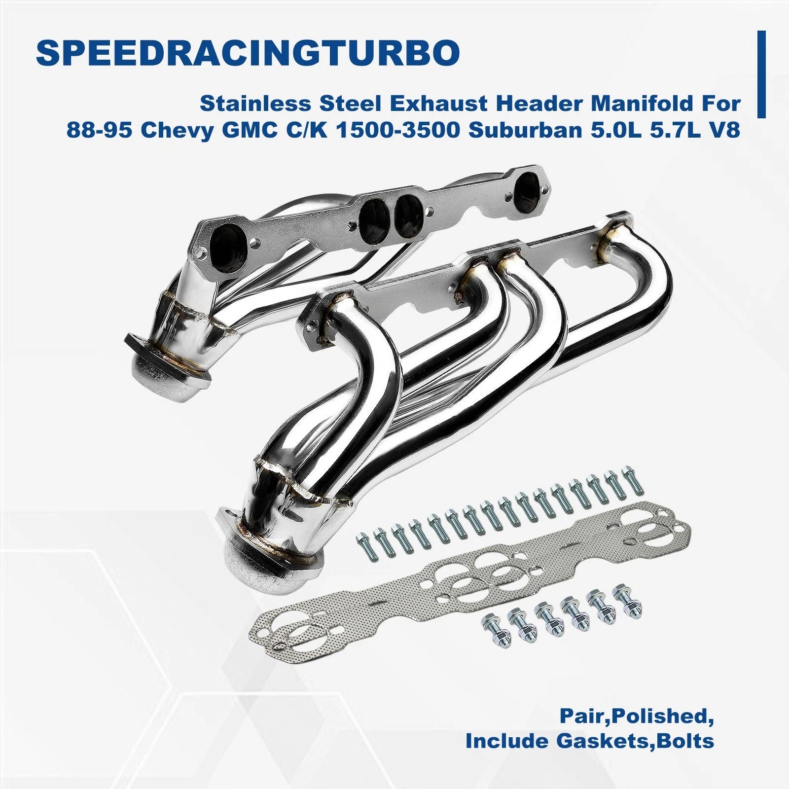 Exhaust Header Manifold for Chevy GMC C/K 1500-3500 Suburban (1988–1995)