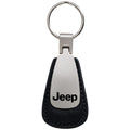 Black Leather Teardrop Keychain - Officially Licensed for Jeep