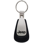 Black Leather Teardrop Keychain - Officially Licensed for Jeep