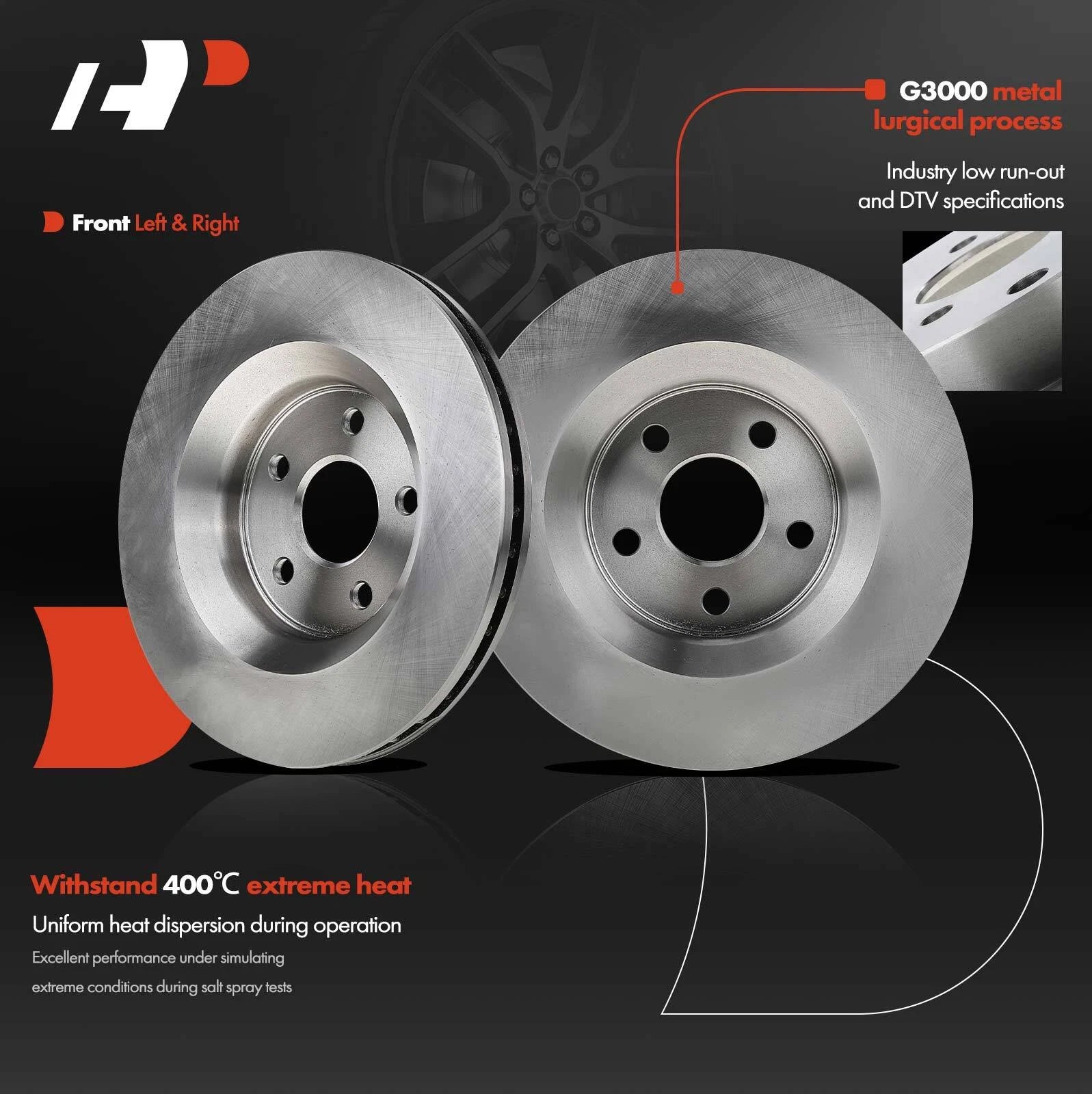Front Disc Brake Rotors for Jeep Grand Cherokee, Dodge Durango (2011–2023)