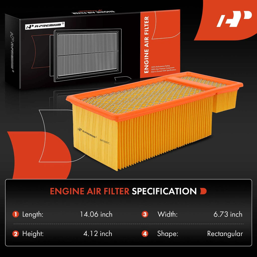 2X Engine Air Filter for Ford F-250 F-350 F-450 F-550 Super Duty (2011–2016)