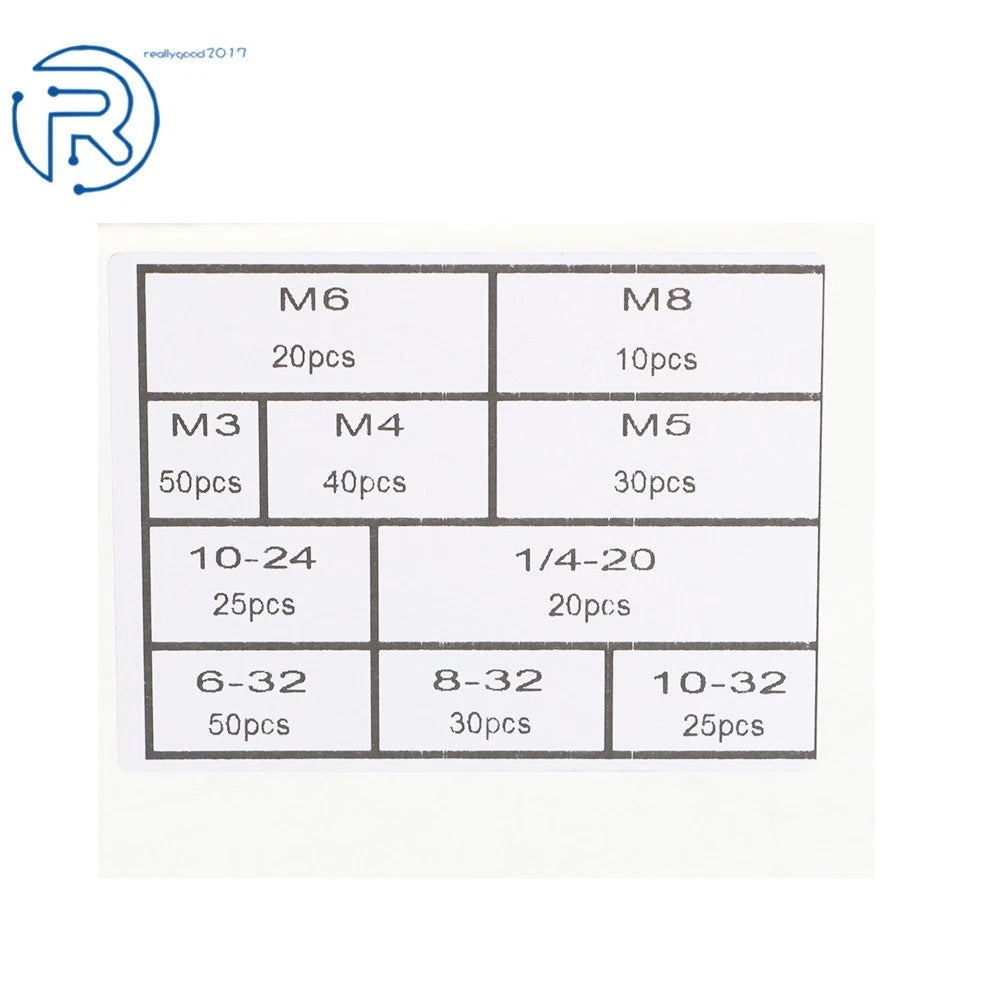 Set of 300 Aluminum Rivet Nuts for Various Applications (Metric & SAE)