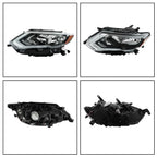 Headlight Assembly for Nissan Rogue (2017–2019) Left Driver Side Halogen