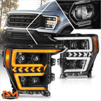 Full LED DRL Sequential Signal Projector Headlights for Ford F-150 (2021–2023)