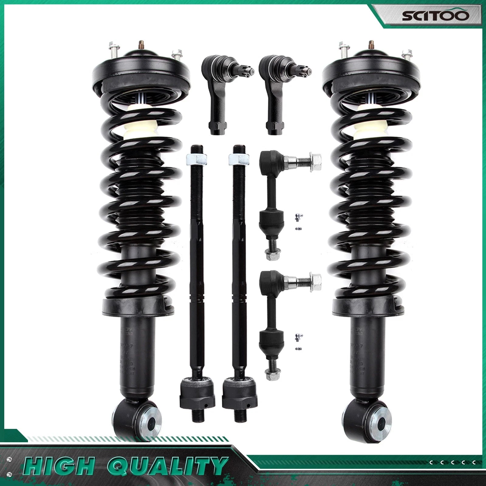 Front Strut Coil Spring Tie Rod Sway Bar Kit for Ford F-150 (2004–2005)