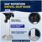 Adjustable Boat Seat Pedestal and Slide Set (19" to 25")