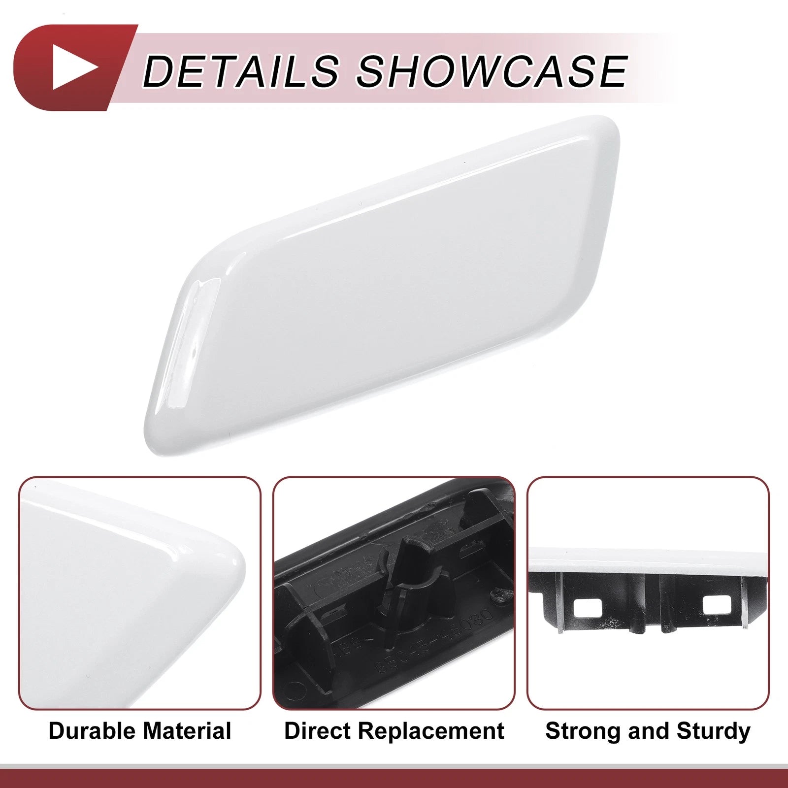Front Left Washer Nozzle Cover Cap for Lexus RX270 RX350 RX450H (2012–2013) White